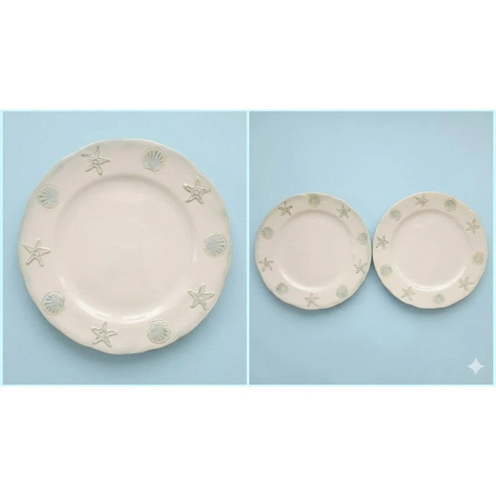 4 Home Studio SHORELINE Dinner Plates Set 11